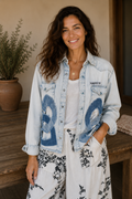 COLETTE Chemise denim upcyclée aux cœurs entrelacés