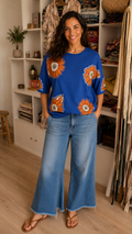 MARGUERITE Top upcyclé dans un champ de marguerites