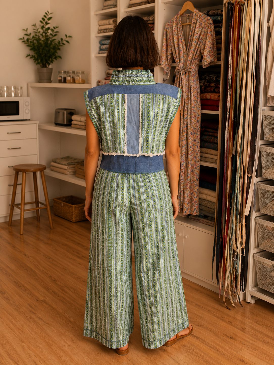AGLAE (2 pièces)  Ensemble 2 pièces, denim upcyclé et coton indien