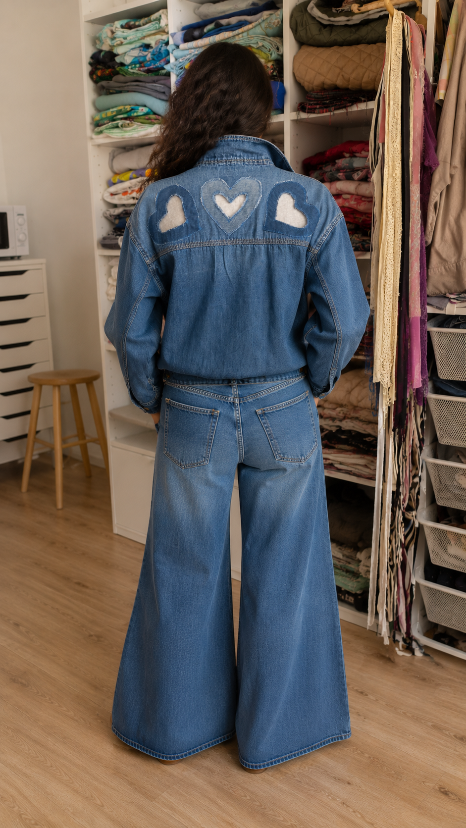 SIMONE Chemise denim revisitée sous le signe de l’amour