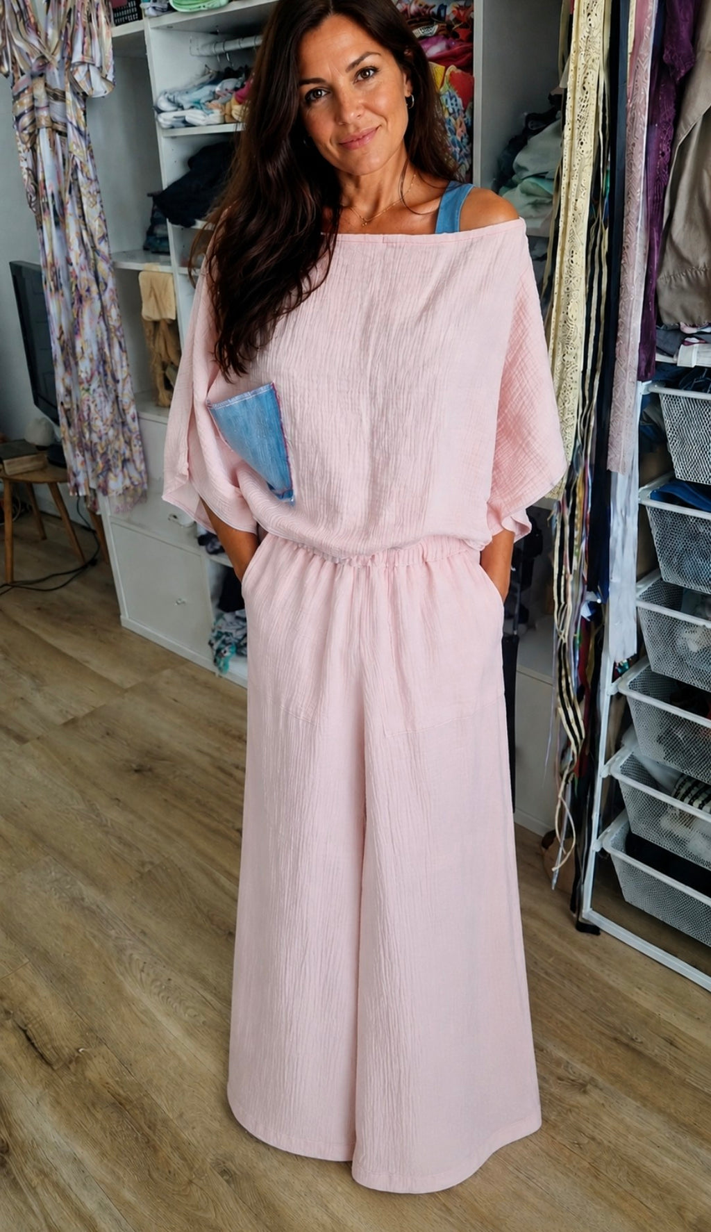 FLEUR (2 Pièces) Haut et pantalon large au doux confort